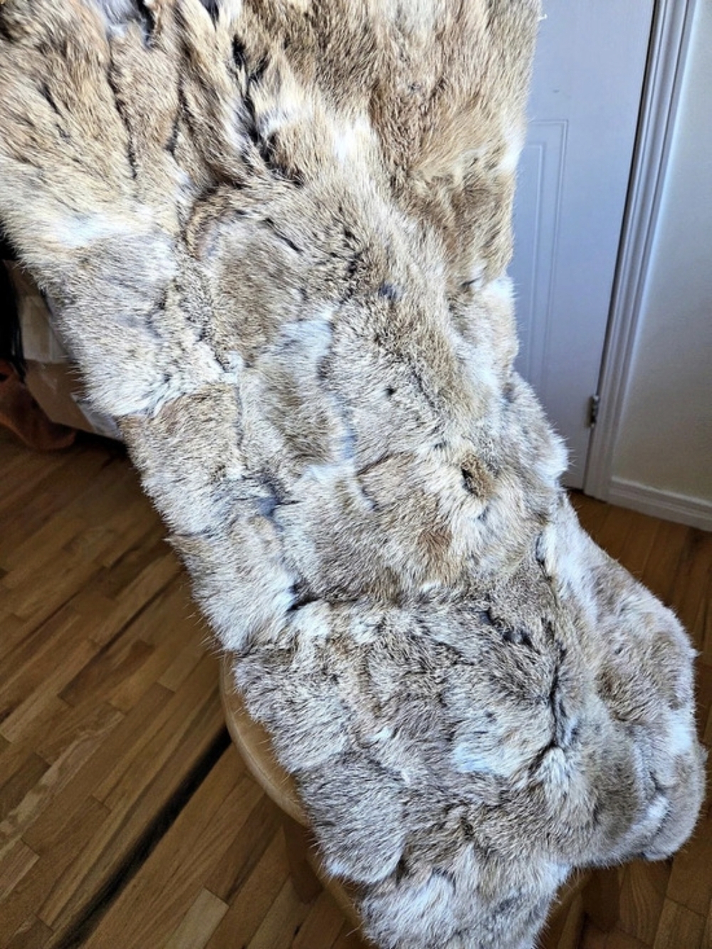 Rabbit Fur Brown & White
